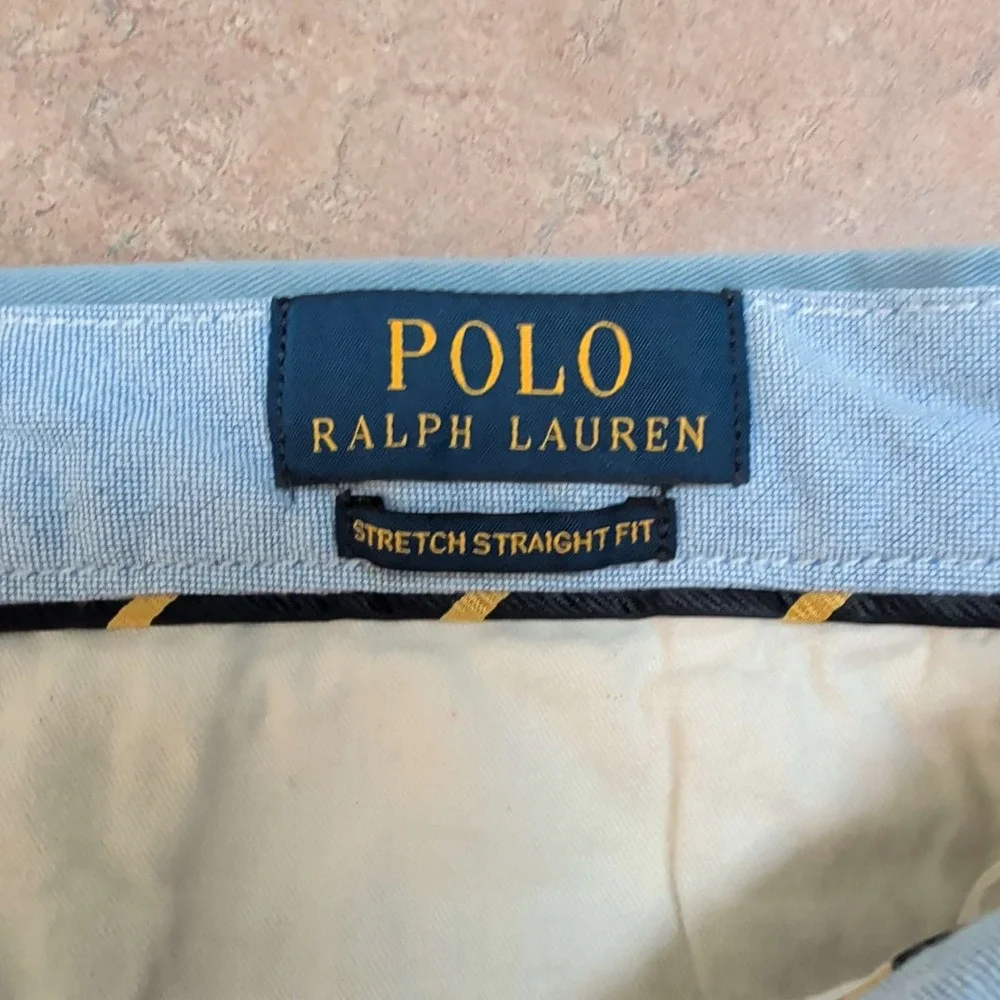 Polo Ralph Lauren Chinos Men 33x30 Light Blue Stretch Straight Fit Pants
